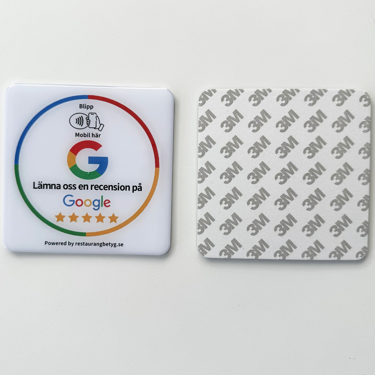 Google Recensioner -platta 10x10cm. Vit